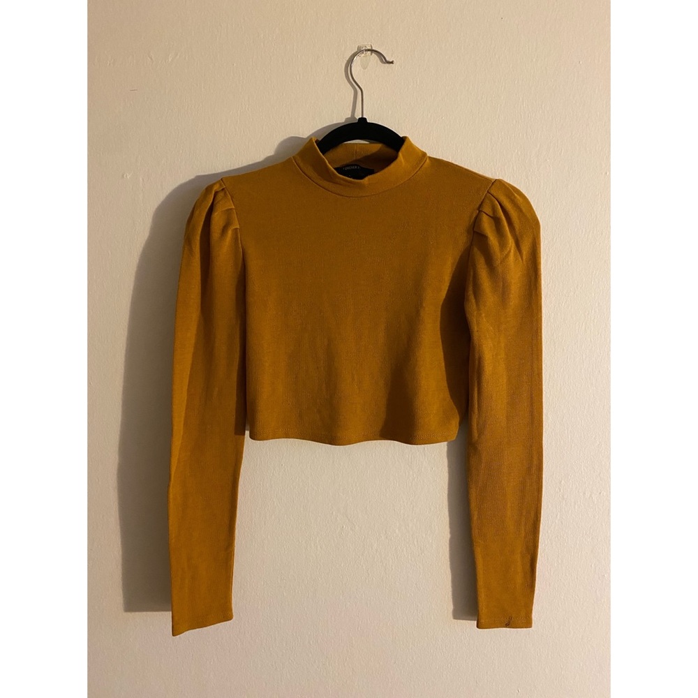 Forever 21 Stretch Knit Mock Turtleneck Crop Top